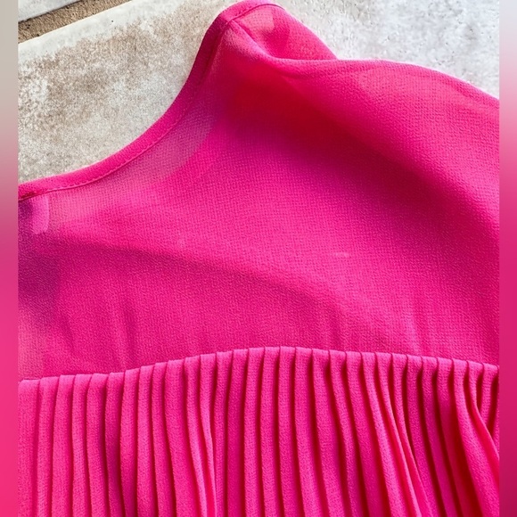 Prabal Gurung Collective Pleated Tiered Sleeve Pink Blouse Size 6 - Picture 4 of 8
